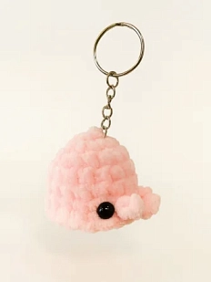 Плюшевый брелок «Кит», розовый