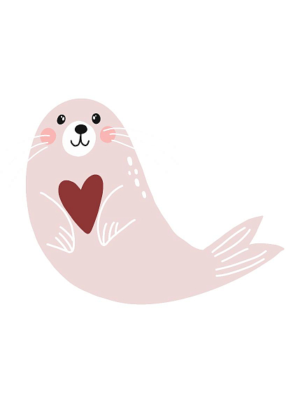 Брелок DARIDARI «Тюлень с сердечком», 5 см, фото 1.