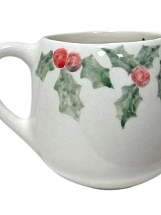 Кружка ручной работы Верба керамика круглая «Остролист», керамика, 350 мл