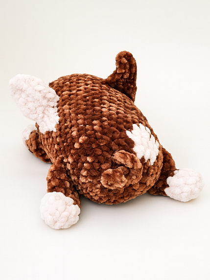 Игрушка ручной работы «Поросёнок» плюшевый, коричневый, фото 2.