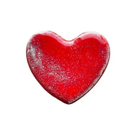 Брошь ручной работы КерамЕлКа Сердце, патина красная, керамика, фото 1.