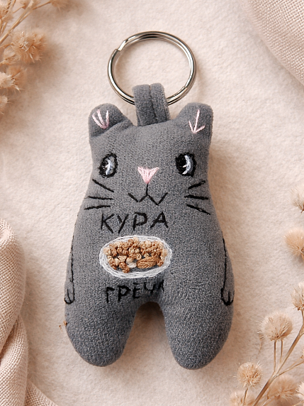 Брелок «Кот с курой и гречей», фото 2.
