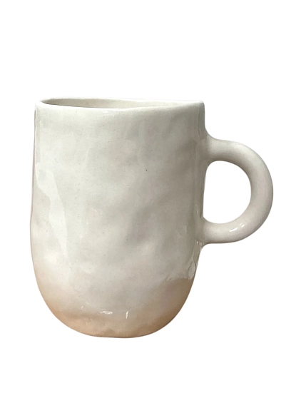 Кружка ручной работы Катя Вебер «Мишка с шариком», белая, полуфарфор, 300 мл, фото 2.