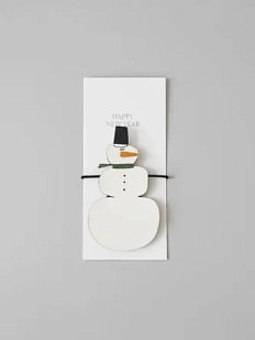 Бирка для подарка ВОЕ «Снеговик», на прищепке, 7 см