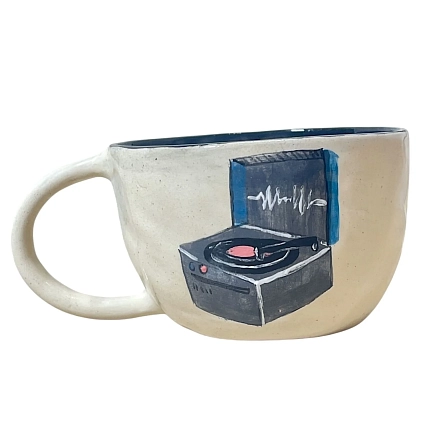 Кружка ручной работы «Винил», белая, керамика, 500 мл, фото 1.