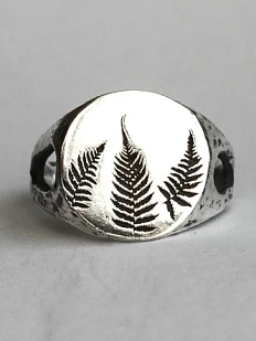 Перстень из нейзильбера «Папоротник»