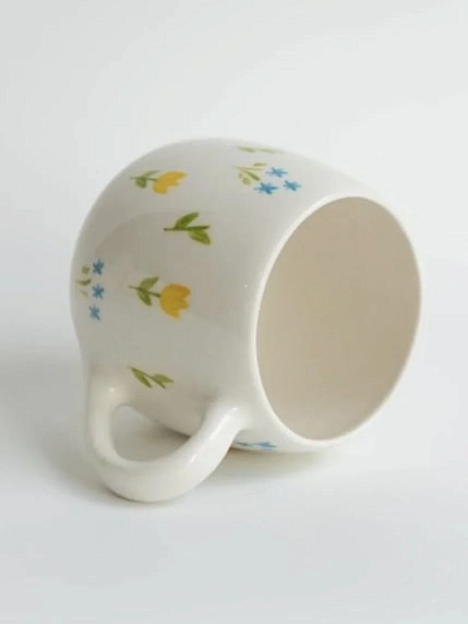 Кружка ручной работы РУКИ В ГЛИНЕ «Весенняя поляна», керамика, 400 мл, круглая, фото 2.