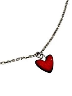 Подвеска ручной работы Мария Гордеева «Сердце», на цепочке, красная, керамика