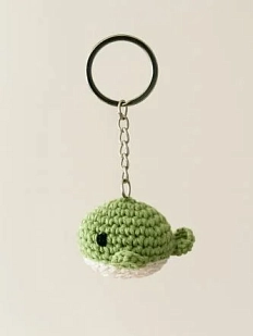 Вязаный брелок, обвес на сумку DARI DARI «Кит», зеленый, 3 см