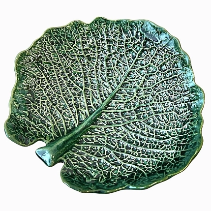 Тарелка ручной работы Керумбия в форме листа «Капуста», керамика, фото 2.