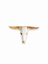 Брошь ручной работы Bulygin «Бык», фарфор, бело-золотистая, превью фото 2