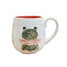 Кружка ручной работы Ким керамика с росписью Лягушка в розовом жабо, фарфор, 350 мл, превью фото 1