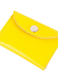 Cкладной кошелек-визитница ручной работы, Kokosina bags, натуральная кожа, жёлтый