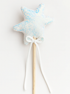 Волшебная палочка «Блистай», белая с пайетками