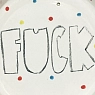 Тарелка ручной работы с бортиком «F**k», 19 см, белая, фарфор, превью фото 4