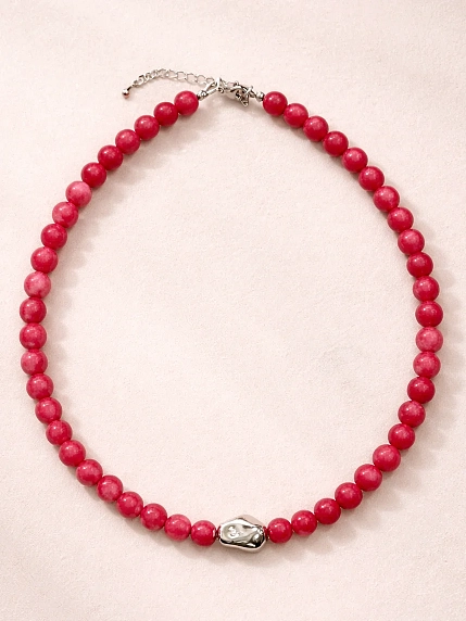 Чокер Мигетт из агата, малиновый, фото 1.