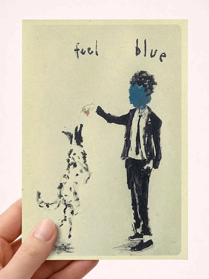 Открытка Максим Савва «Feel blue», голубая, А6, фото 1.