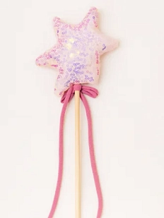 Волшебная палочка БУКА «Блистай», нежно-розовая с пайетками, 25 см