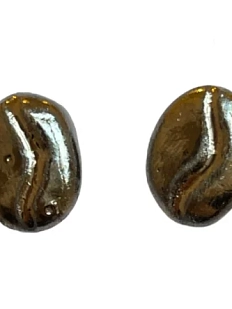 Серёжки-гвоздики КерамЕлКа «Кофейные зёрна», керамика