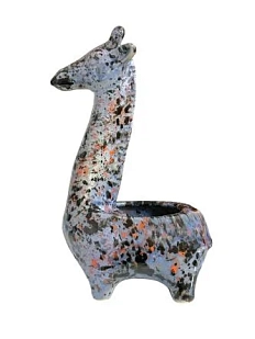 Статуэтка ручной работы «Жираф», серая, керамика