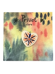 Брошь Звер ручной работы «Большой цветок», белая, керамика