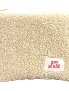 Мини-кошелёк ручной работы АМИ (Ami lé sac), бежевый, барашек
