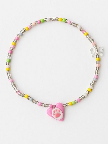 Чокер ручной работы с сердечком «Лапка», полимерная глина, бисер, фото 2.