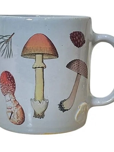 Кружка ручной работы Керумбия «Грибы», серая, керамика, 350 мл