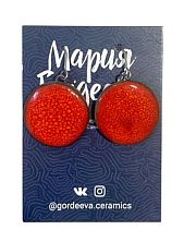 Серьги Мария Гордеева круглые, керамика, красные