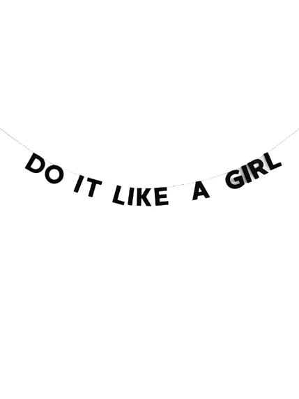 Бумажная гирлянда из букв Tak.sebe.prazdnik «DO IT LIKE A GIRL», чёрная, картон, 240 г/м², фото 1.