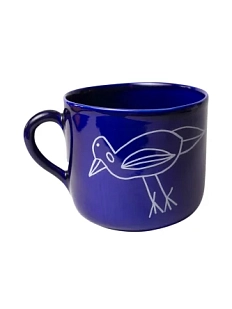 Кружка ручной работы Антон тут рядом «Ворона», синяя, керамика, 400 мл