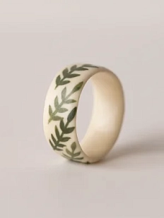 Кольцо Боттери керамика с веточками, керамика
