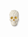 Брошь ручной работы Bulygin «Череп» малая, фарфор, бело-золотистая, превью фото 2