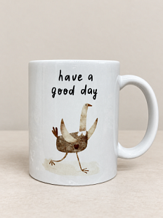 Кружка Оксана Степова с гусём «Have a good day», керамика, 330 мл