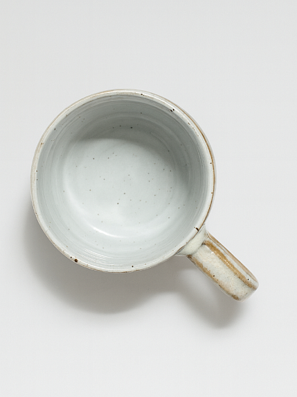 Кружка ручной работы волнистая, бело-синий градиент, керамика, 350 мл, фото 3.