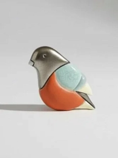 Брошь ручной работы Екатерина Юдо «Птичка», большая, керамика