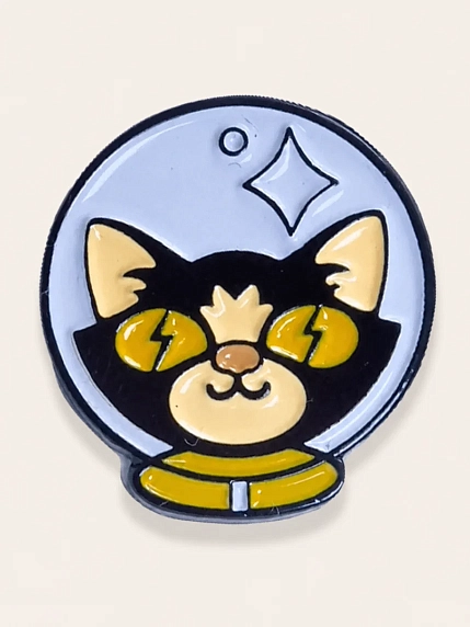 Металлический значок Barking Store «Space cat», фото 1.