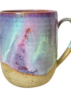 Кружка ручной работы «Северное сияние», розовая, керамика, 650 мл