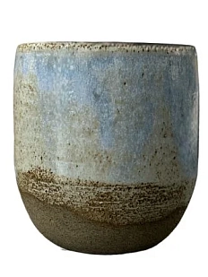 Стакан ручной работы синий с разводами, керамика, 250 мл