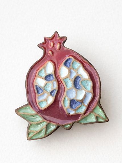 Брошь керамическая ручной работы «Гранат», Partala ceramics, фото 1.
