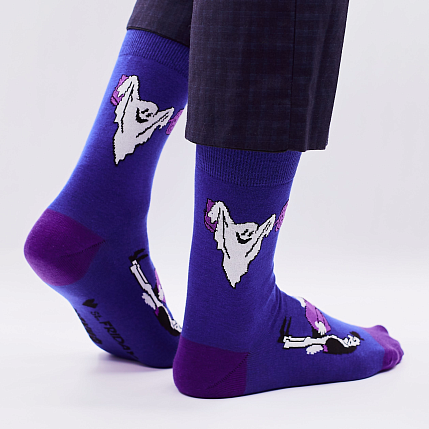 Носки «Лучшее в мире привидение с мотором», р-р 38-41, фиолетовые, фото 3.
