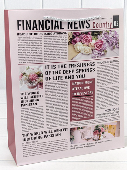 Пакет подарочный «Газета», 26х32 см, фото 3.