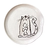 Тарелка ручной работы Правильная посуда «Котик с рыбкой», керамика, 13,5 см, превью фото 1