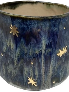 Круглый керамический стакан со звёздами