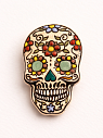 Брошь ручной работы «Сахарный череп. Калавера», керамика, превью фото 1