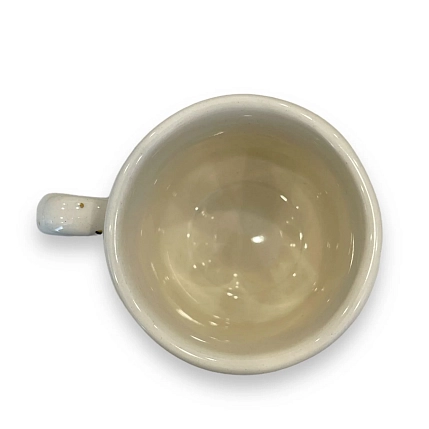 Чашка для чая ручной работы Анна Герман с зайчиком, белая, фарфор, 120 мл, фото 3.