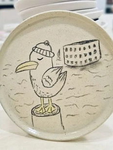 Тарелка «Чайка с фортом»