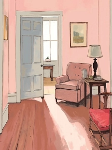 Постер интерьерный DARI DARI «Розовая комната», А4