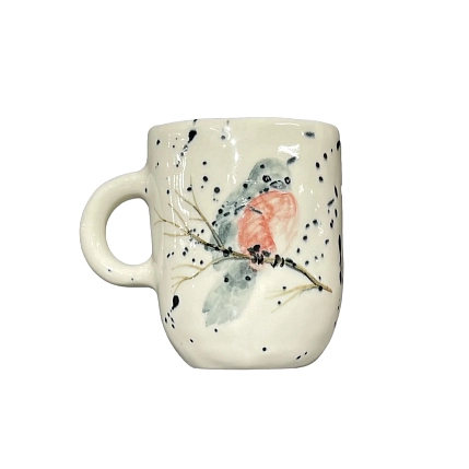 Кружка ручной работы Верба керамика «Снегирь», керамика, 350 мл, фото 1.