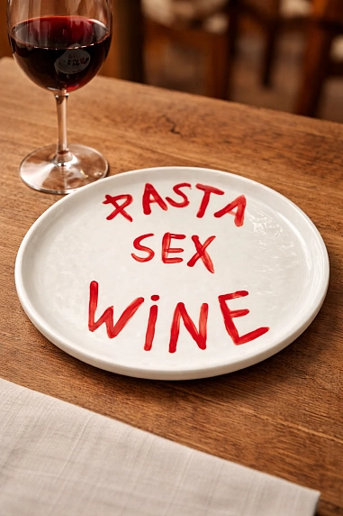 Тарелка ручной работы ММ керамика «Pasta Sex Wine», 19 см, фото 2.